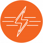 Orange lightning bolt icon